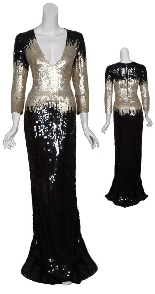 Naeem Khan Spectacular Sequin Evening Gown Dress 14 New