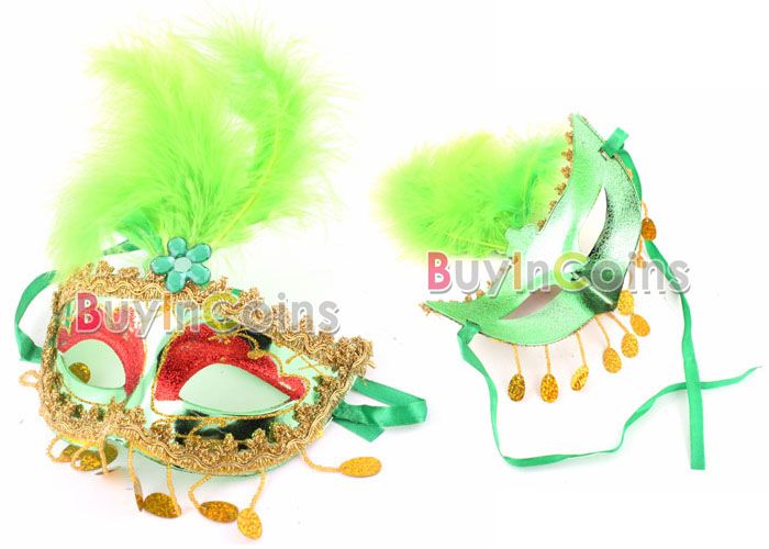 Elegant Feather Lady Kids Masquerade Mask Mardi Gras