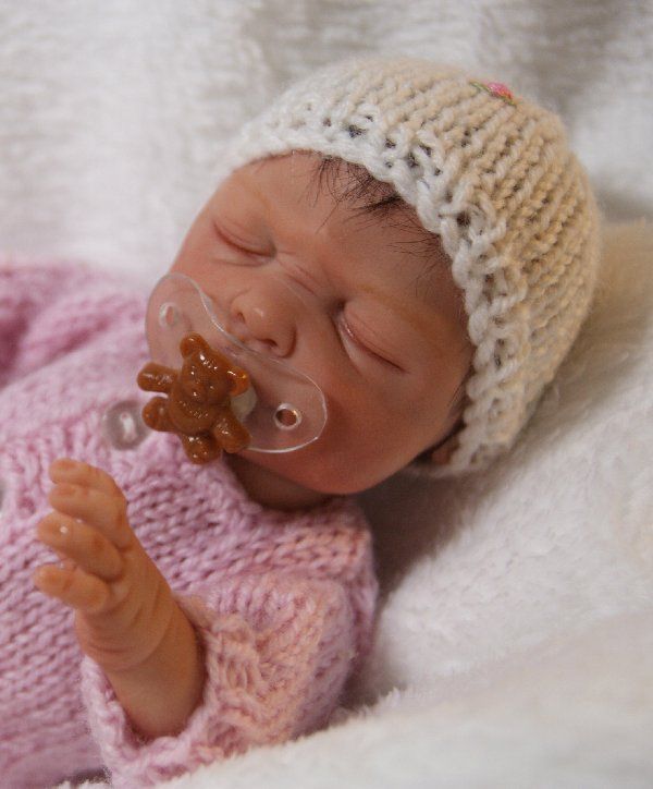 OOAK Hand Sculpted Newborn Baby Girl with Belly Plate by Melody Hess 3