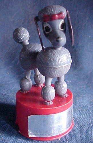 1960s Paulette The Poodle Dog Push Button Puppet Kohner Works