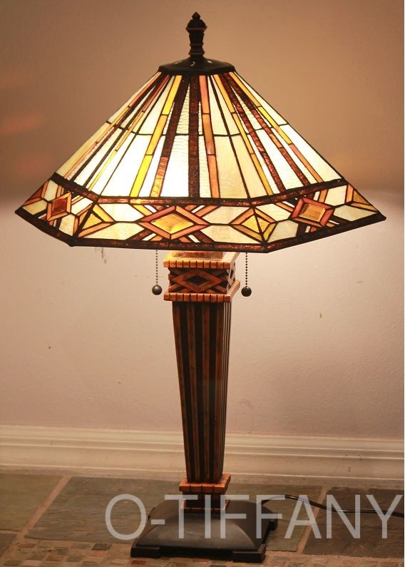 Tiffany Style Stained Glass Mission Lamp Tucson Shade Only