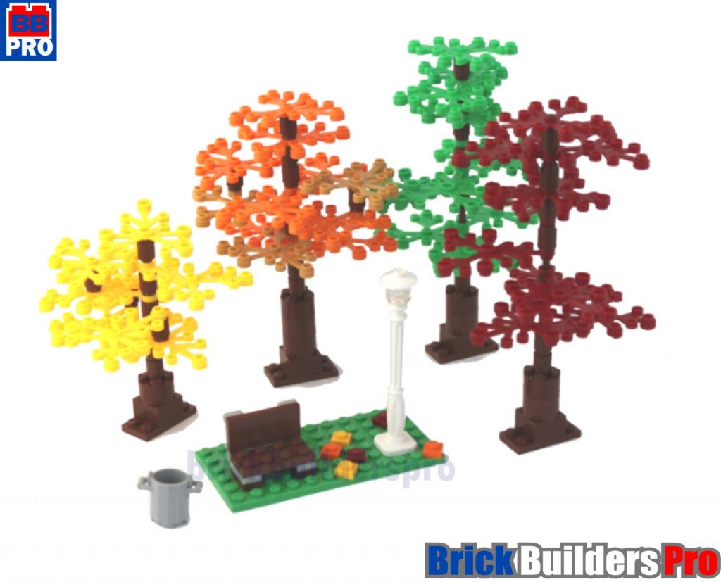 Autumn Park custom landscapes Lego Kit 10182 city, Train 10224 parks