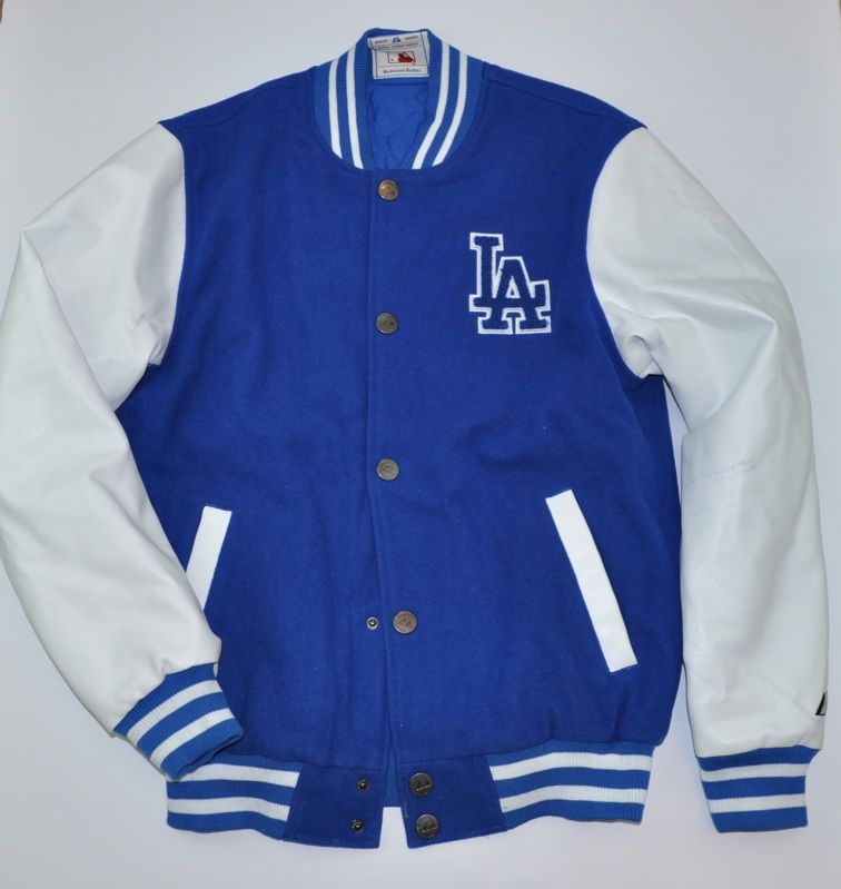 Majestic Athletic La Dodgers Letterman Varsity Baseball Jacket Blue