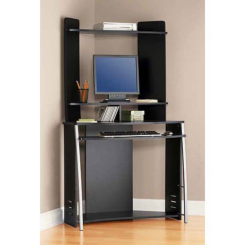 Mainstays Corner Computer Tower Table Desk Office Study New Black