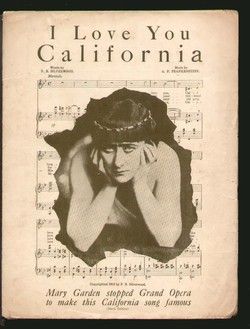 Love You California 1913 Mary Garden Vintage Sheet Music