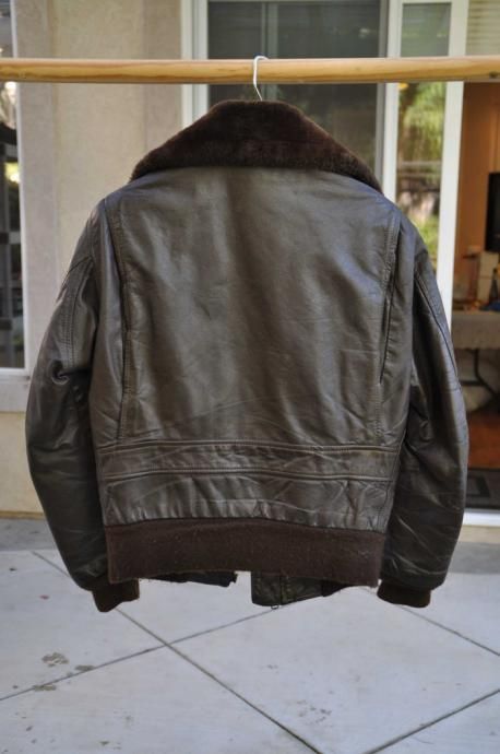 Antler Genuine Flight Jacket Brown Leather Size Small