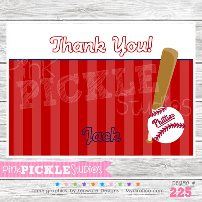 Stripes Personalized Birthday Party Invitation or Thank You Card 225