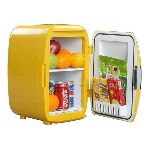 Car Cooler/Warmer Dorm Home Mini Fridge Office Refrigerator 16L Yellow