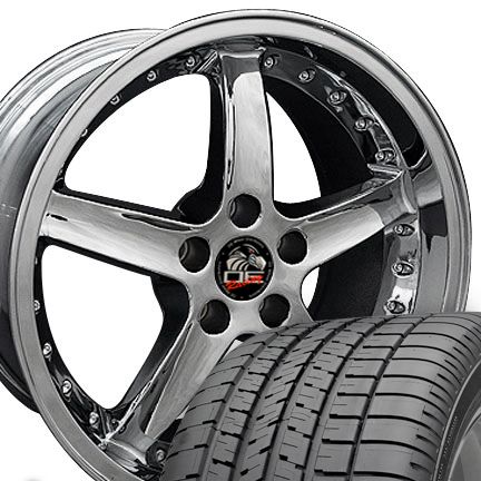 18 9 10 Chrome Cobra Style Wheels Goodyear F1 Tires Rims Fit Mustang