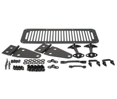 Smittybilt 7699 76 95 Jeep CJ Wrangler Complete Hood Kit Black