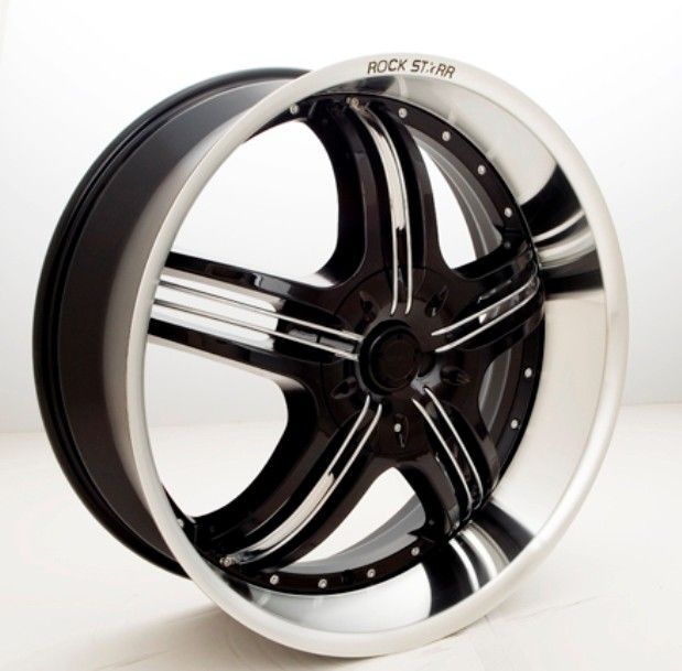 20 inch Rims Tires Wheels 40 Black Rockstarr 41O Pkg
