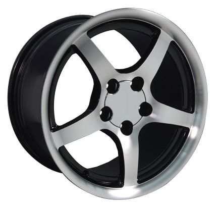17x9 5 Black Corvette C5 Style Wheels and Tires Rims Fit Camaro