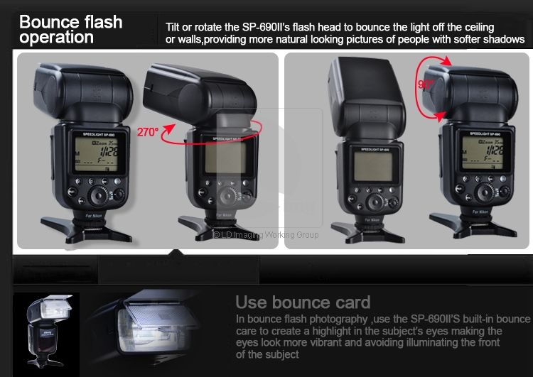 OLOONG TTL Auto Zoom Wireless Flash Speedlight Light SP 690 II For