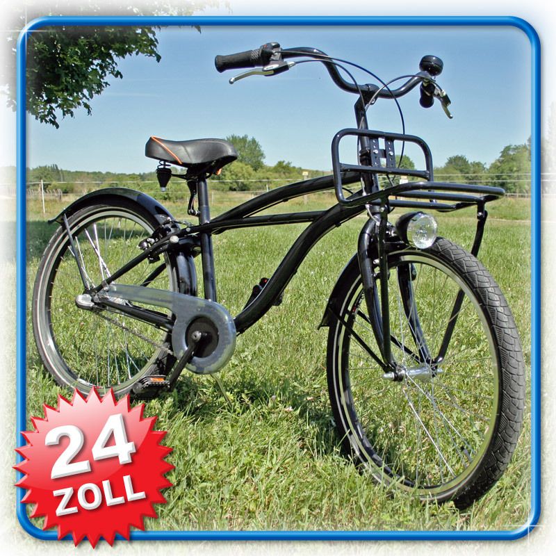 Fahrrad Kinderfahrrad Cruiser Bike 24 Schwarz Metallic