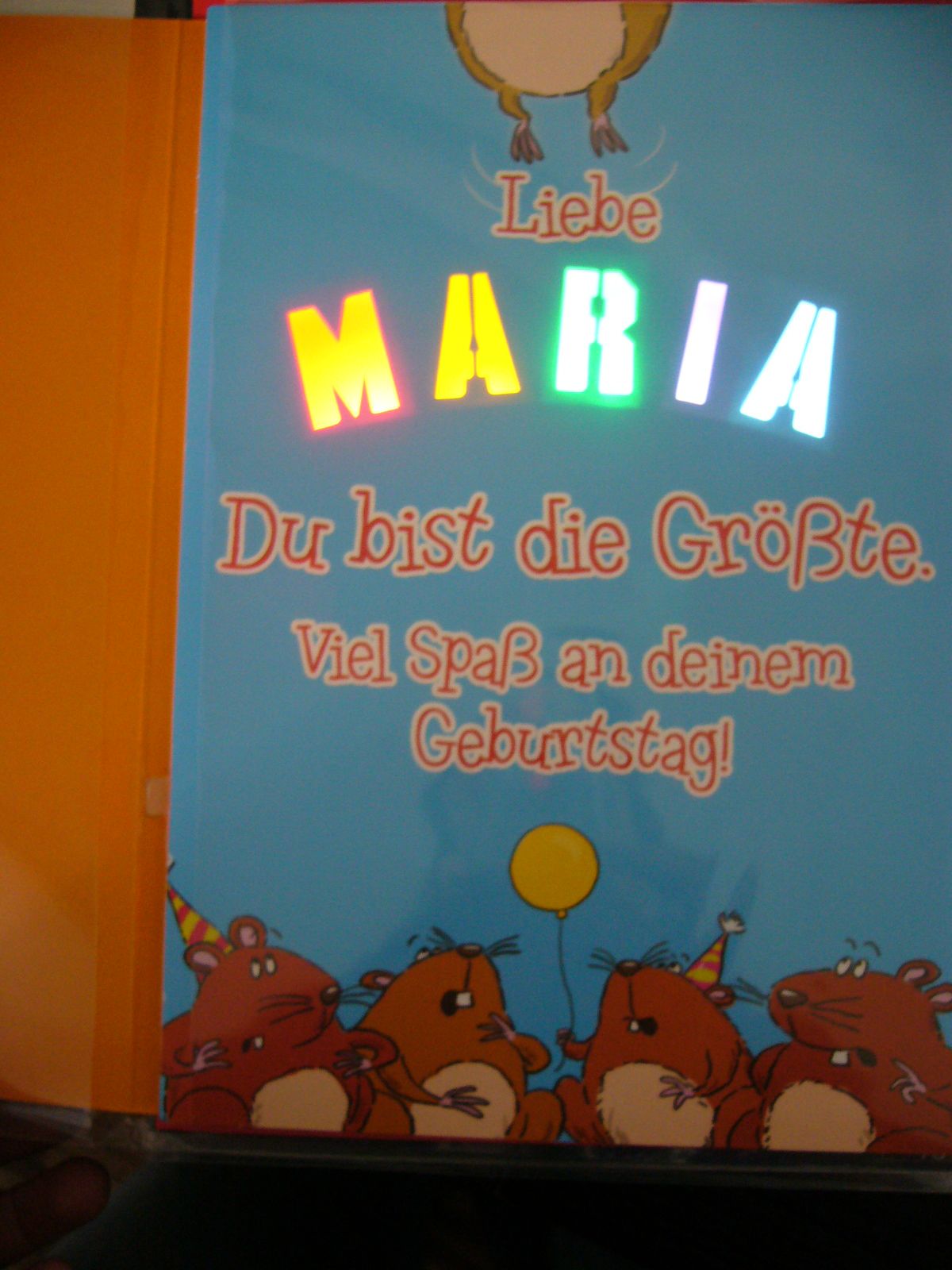 Musikkarte Glückwunschkarte Geburtstag Namenskarte MARIA mit Licht