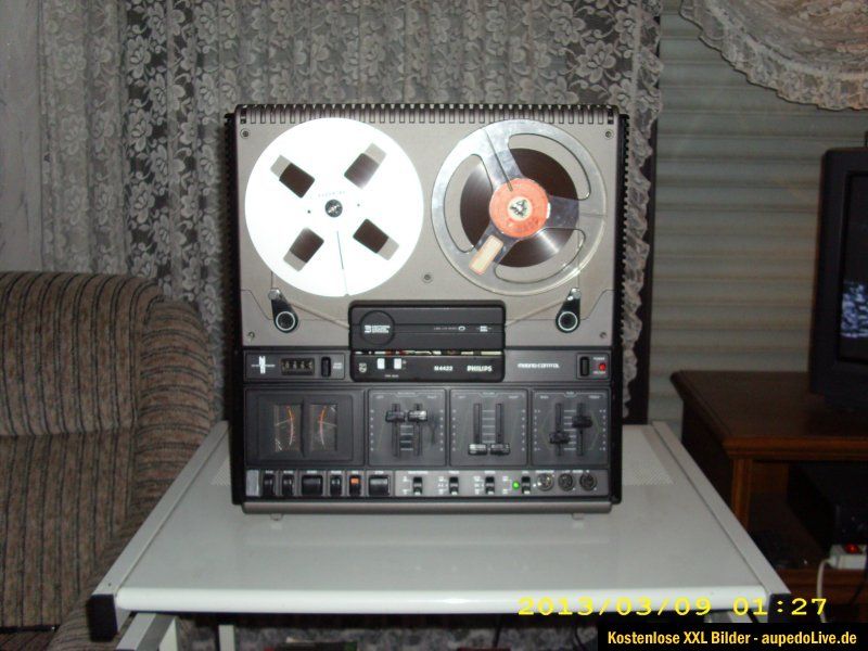 Philips N4420 Tonbandgerät, 4 Spur Stereo u Mono,Aluspule,Haube,viel