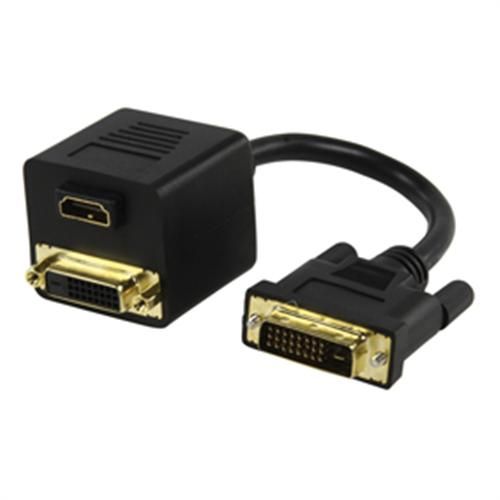 SPLITTER DVI D auf HDMI + DVI D Stecker VERGOLDET Kabel