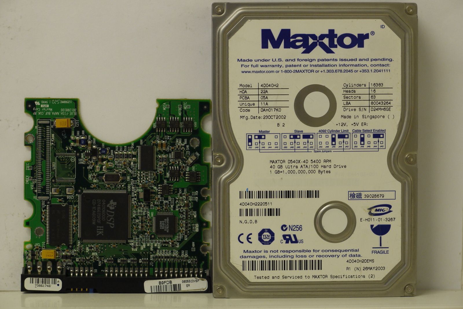 PCB Maxtor 4D040H2 D540X 4D 40GB