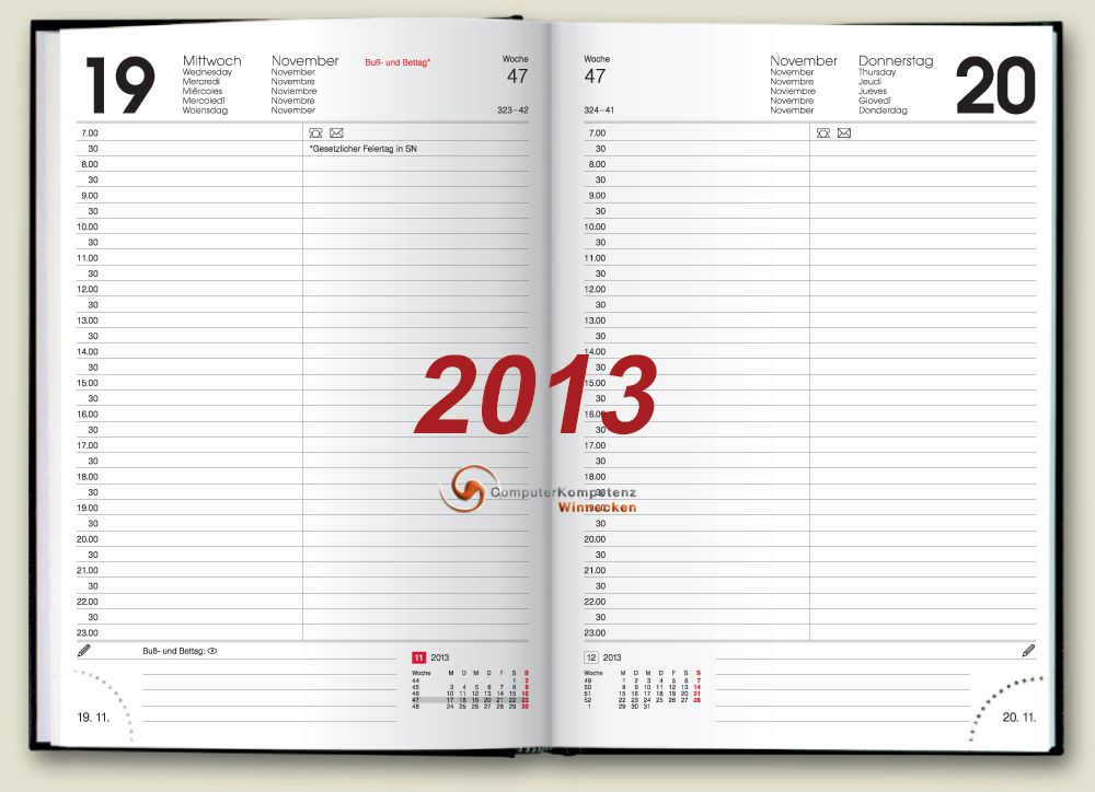 Buchkalender 2013 Kalender A5 Impressionen 1Tag=1S 14x20 Kalender von