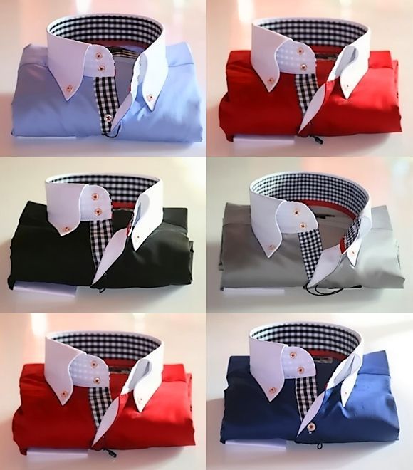 Hemd BINDER de LUXE no Krawatte no Anzug Polo Shirt Kontrast NEU 808 V