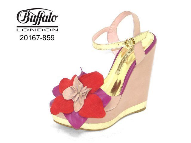 SANDALETTE MIT PLATEAU KEILABSATZ LEDER ROSA NEU 20167 859