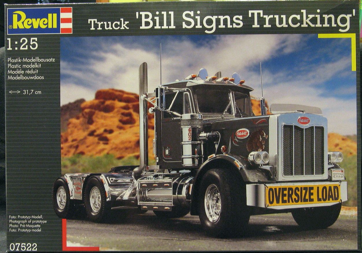 25 Revell Peterbilt 359 Conventional Truck Bill Signs Trucking