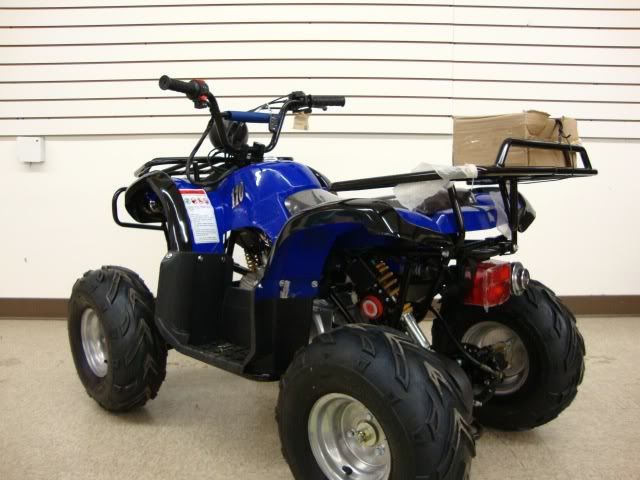 Cool Blue Quad Utility Powersport Kids 110cc ATV Full Auto 7 Wheels